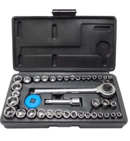 Kit Soquetes 40 Peças – Catraca Reversível + Maleta