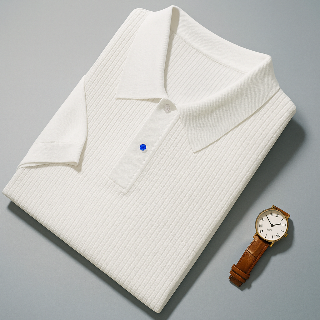 Classic White Waffle Polo
