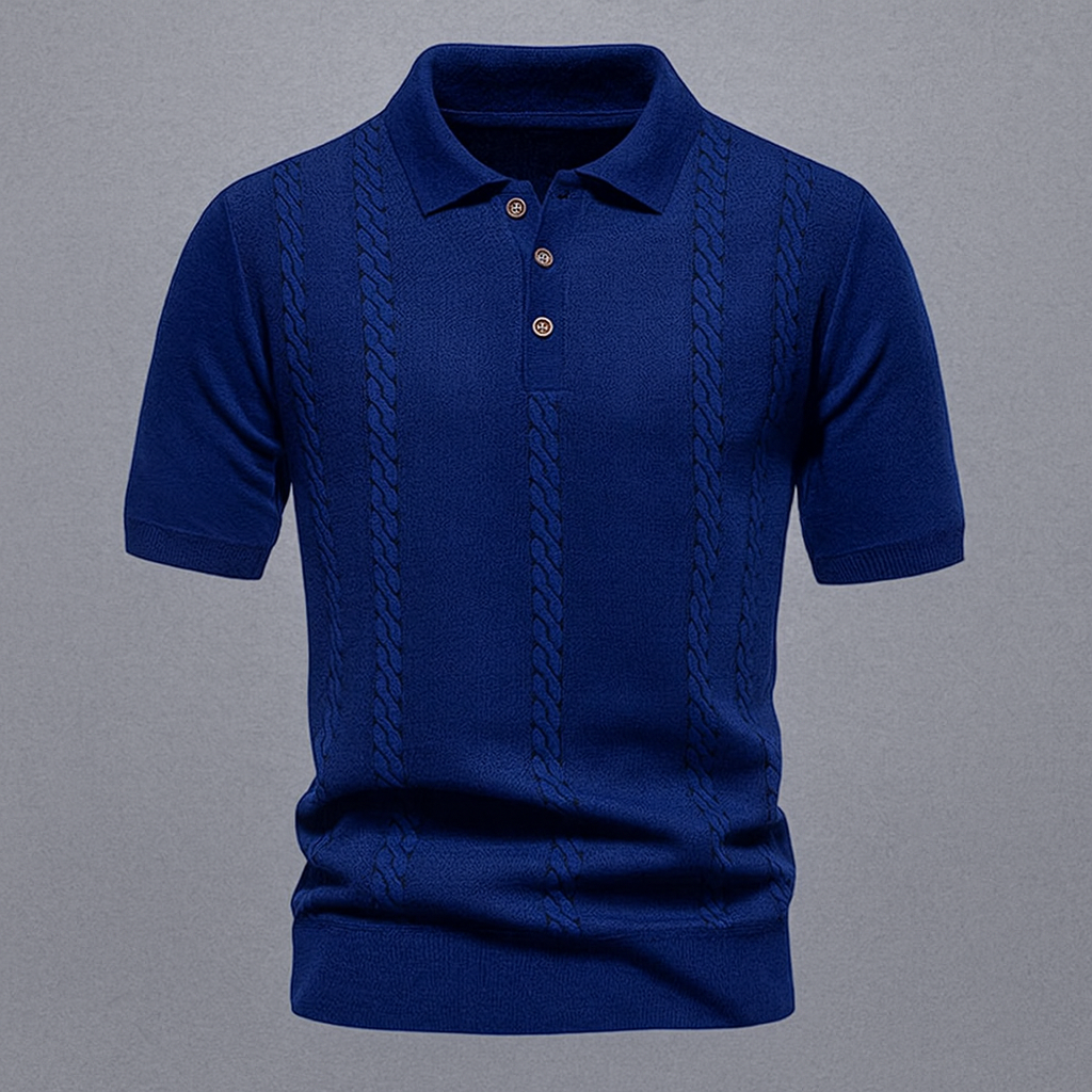Blue Knit Polo