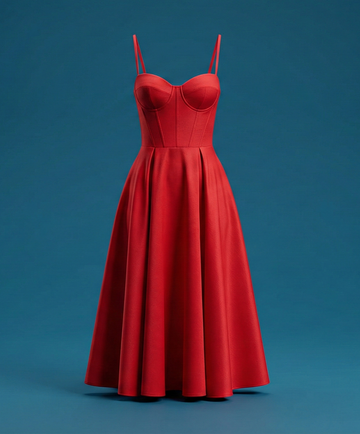 Vestido Midi Feminino – Alça Fina, Slim