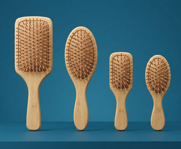 Escova de Cabelo em Bambu Marseilis