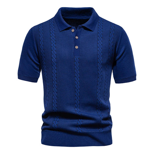 Blue Knit Polo
