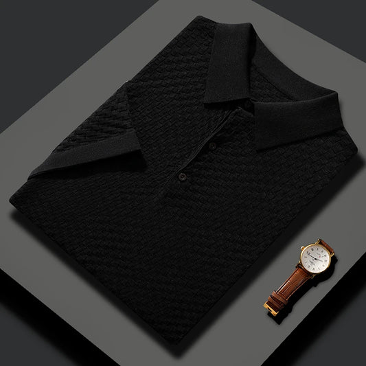 Textured polo shirt